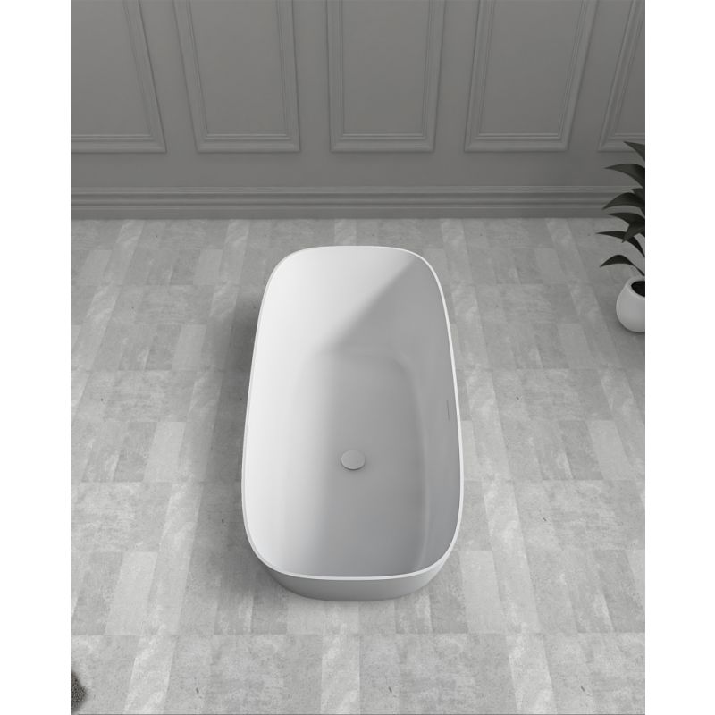 Ванна из искусственного камня ABBER Stein AS9612-1.7 белая матовая