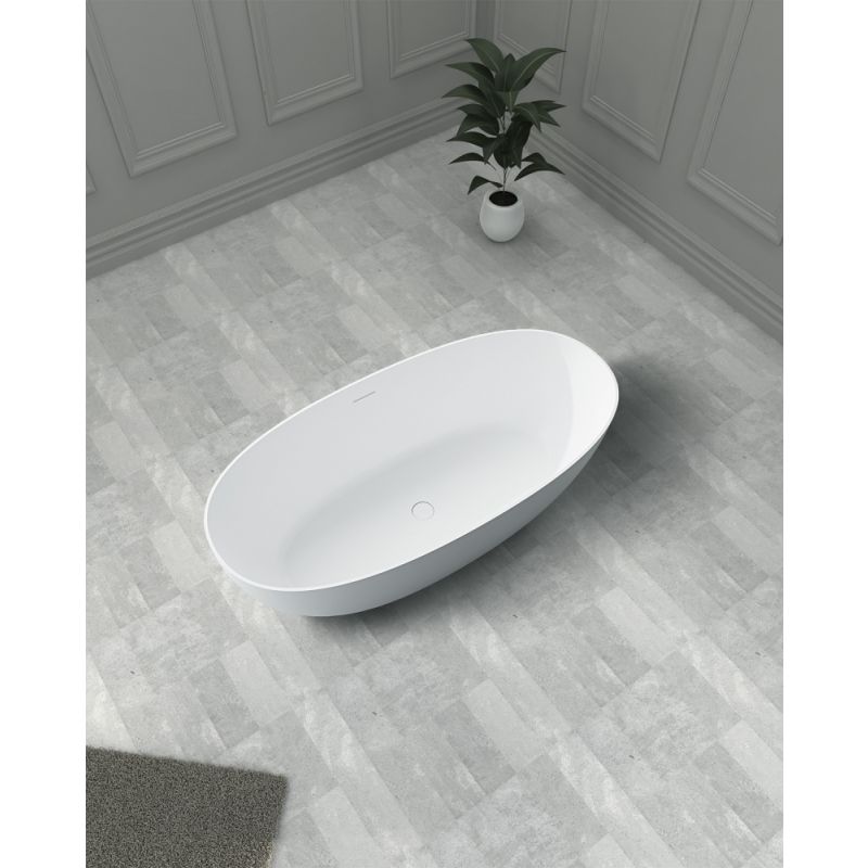 Ванна из искусственного камня ABBER Stein AS9624-1.6 белая матовая