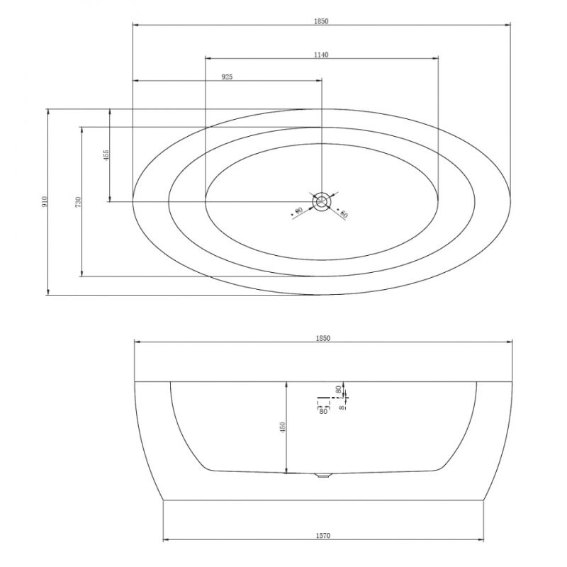 Акриловая ванна ABBER AB9206 белая