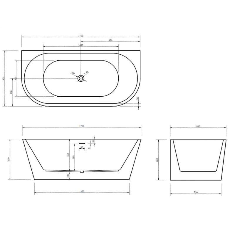Акриловая ванна ABBER AB9216-1.7R красная