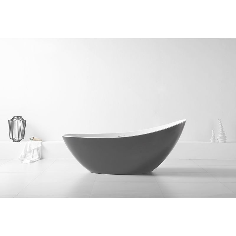 Акриловая ванна ABBER AB9233G серая