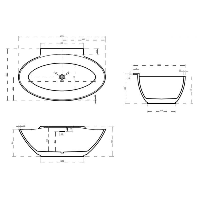 Акриловая ванна ABBER AB9237 белая