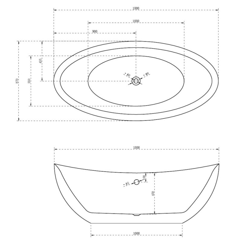 Акриловая ванна ABBER AB9248 белая