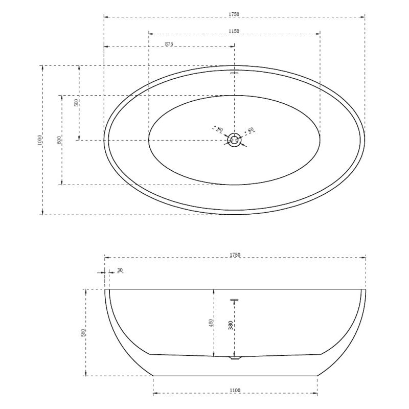Акриловая ванна ABBER AB9249 белая
