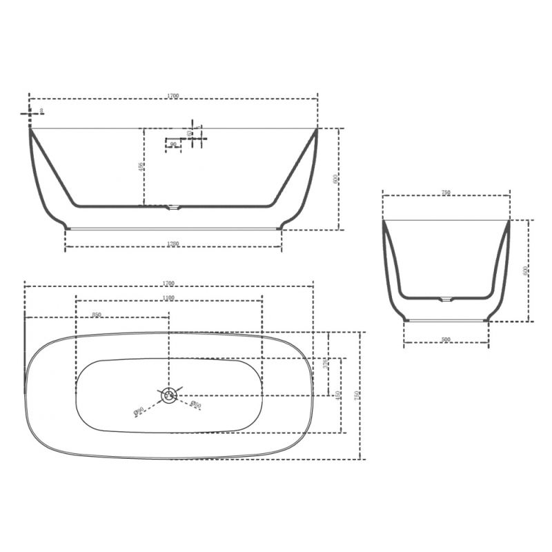 Акриловая ванна ABBER AB9260 белая