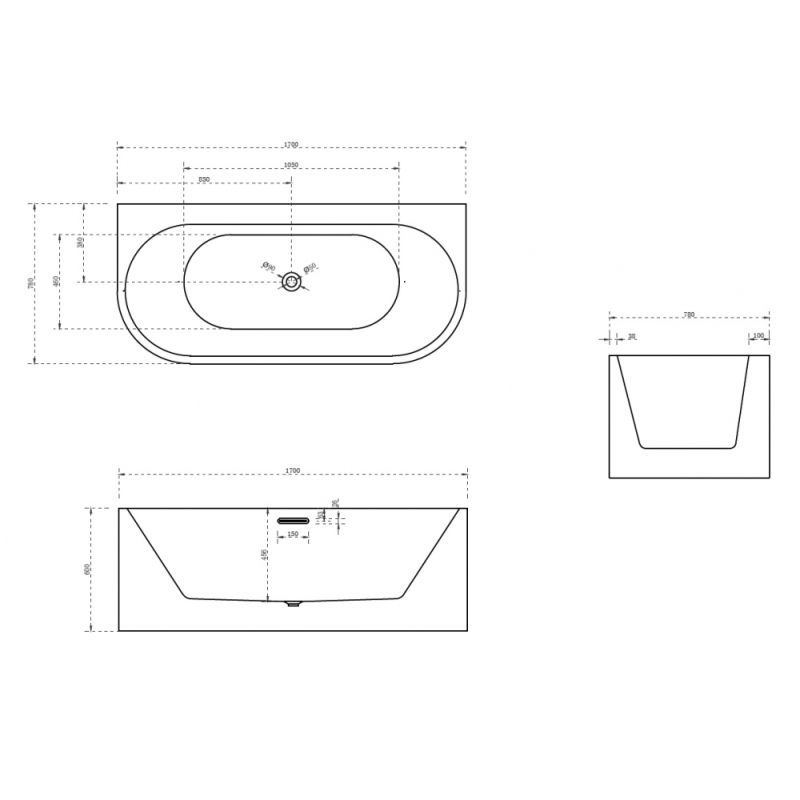 Акриловая ванна ABBER AB9310 белая