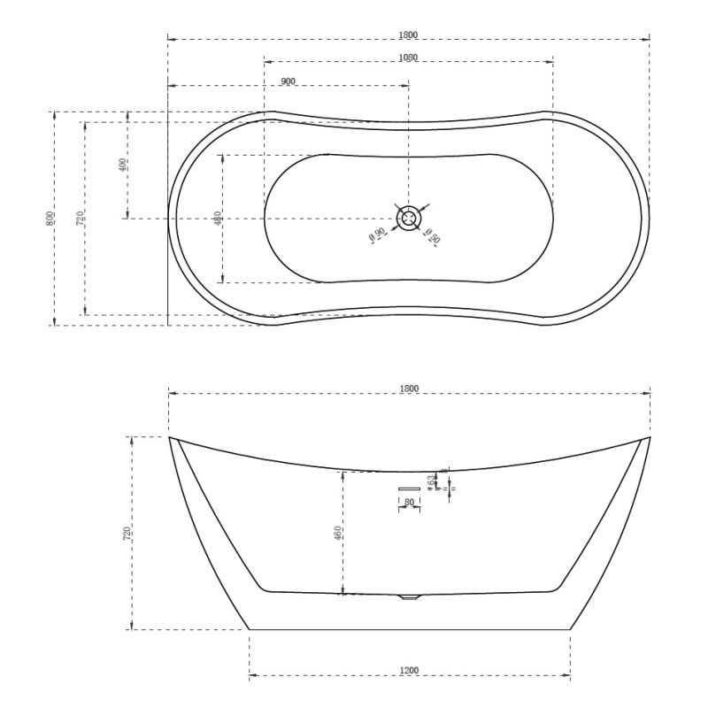 Акриловая ванна ABBER AB9322 белая