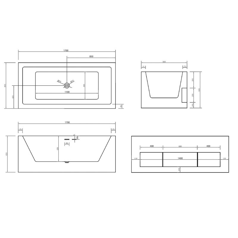 Акриловая ванна ABBER AB9339-1.7 белая