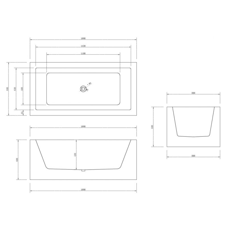 Акриловая ванна ABBER AB9406-1.6 белая