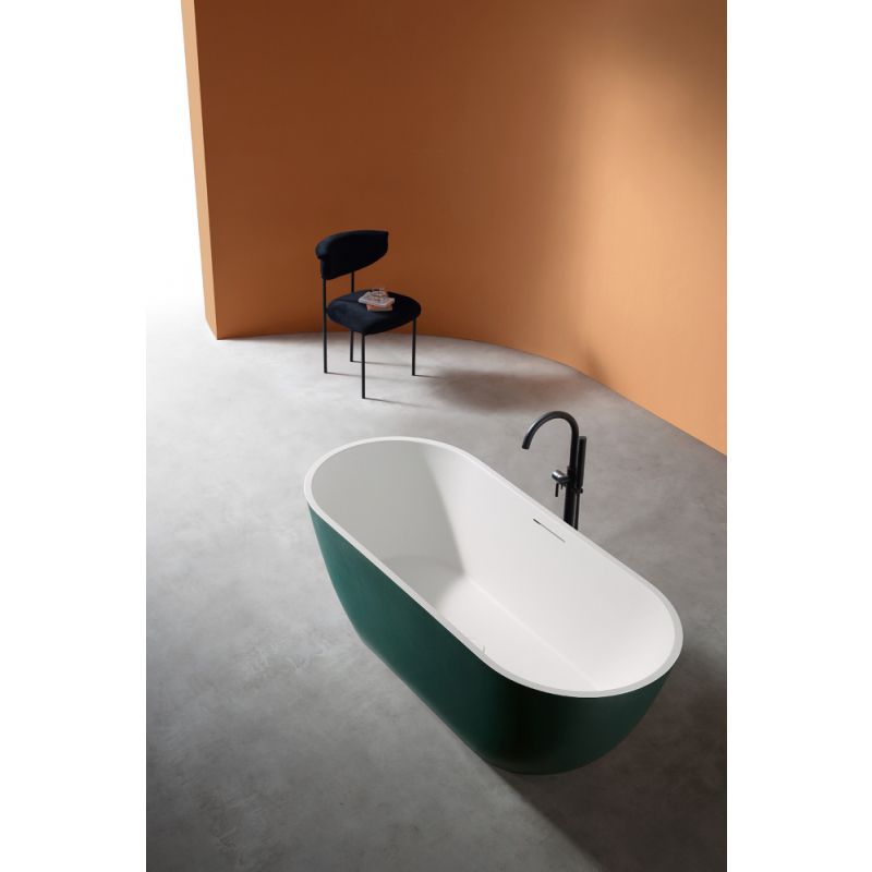 Ванна из искусственного камня ABBER Frankfurt AM9941MBG темно-зеленая матовая