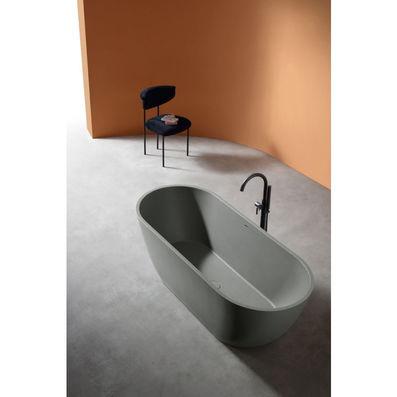 Ванна из искусственного камня ABBER Frankfurt AM9941MLG светло-серая матовая