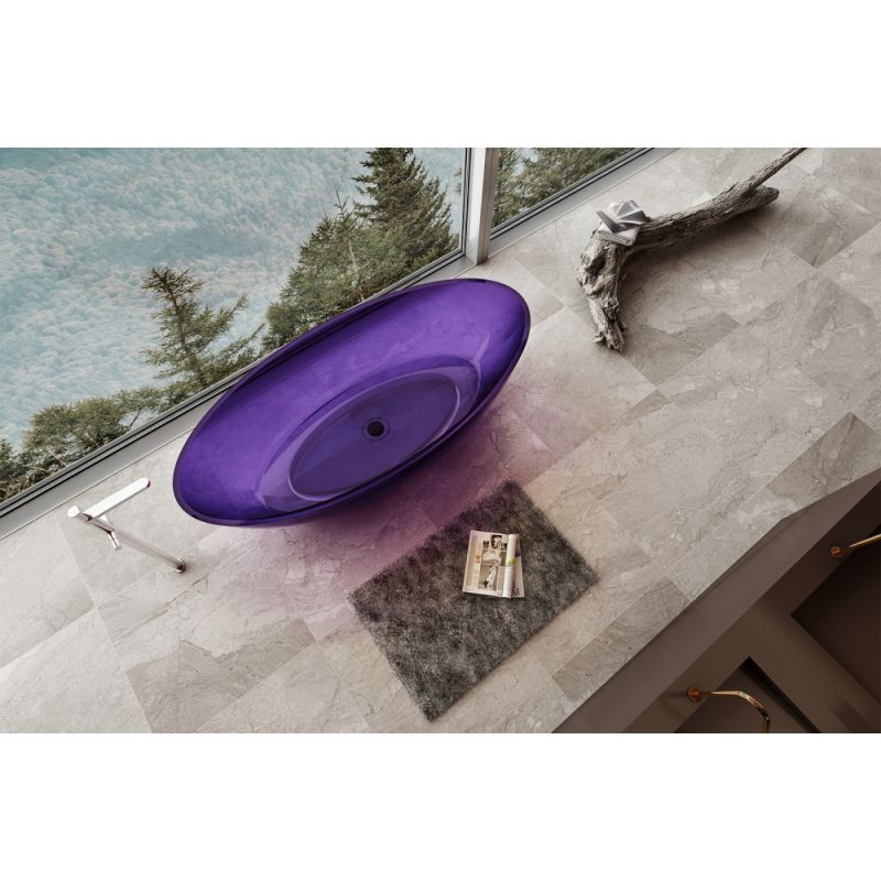 Прозрачная ванна ABBER Kristall AT9702Amethyst фиолетовая