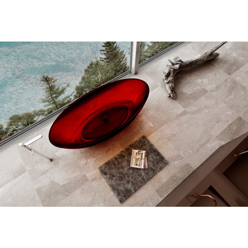 Прозрачная ванна ABBER Kristall AT9702Rubin красная