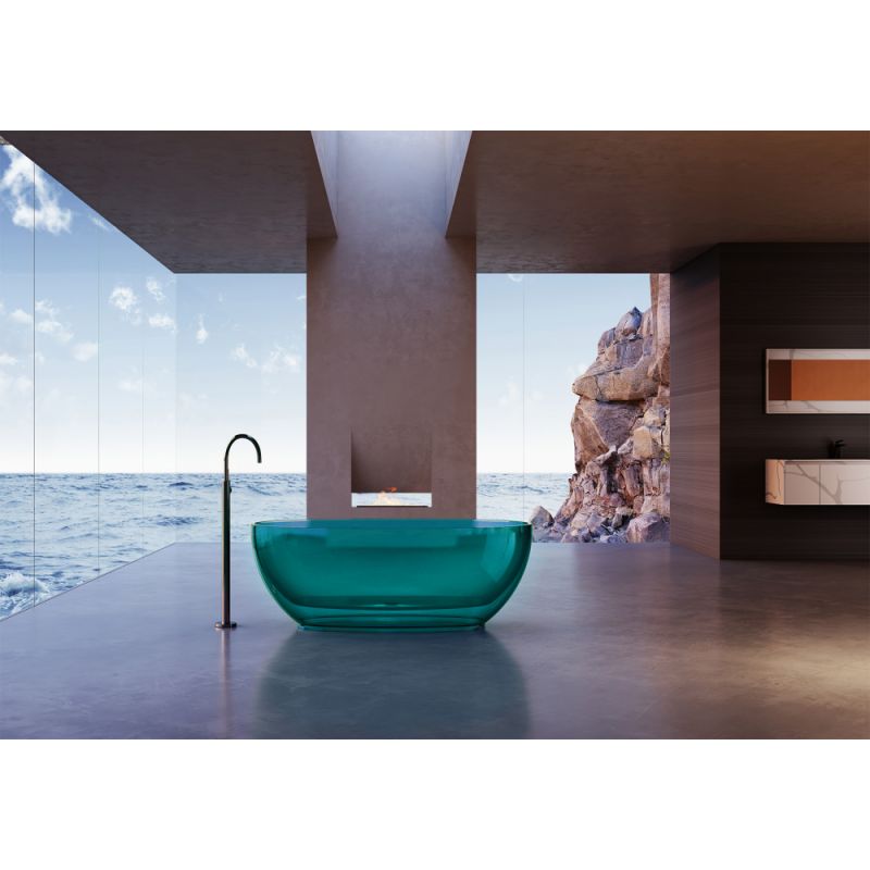 Прозрачная ванна ABBER Kristall AT9703Aquamarin бирюзовая