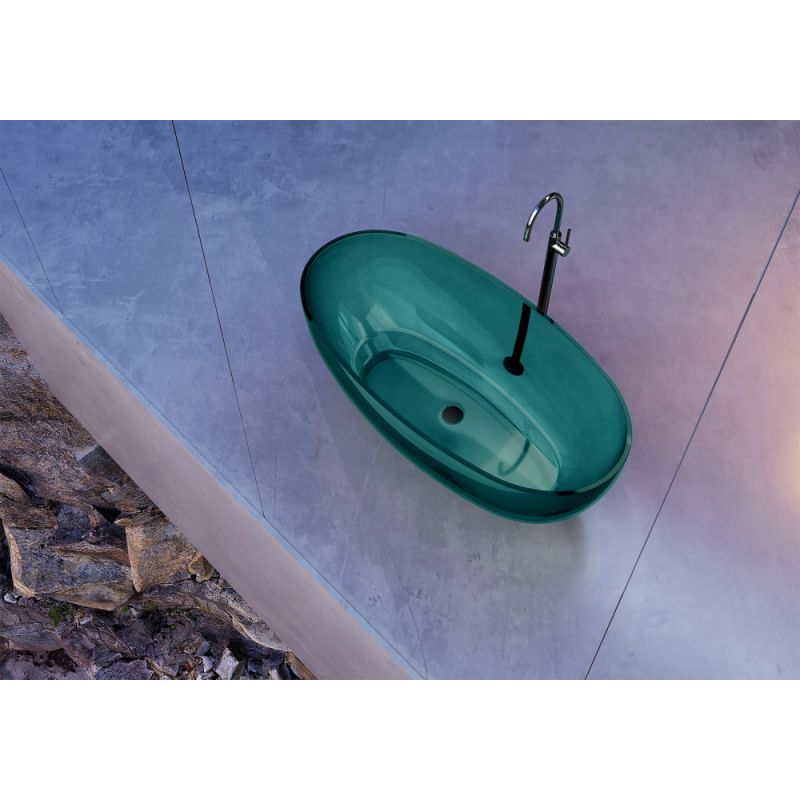 Прозрачная ванна ABBER Kristall AT9703Aquamarin бирюзовая