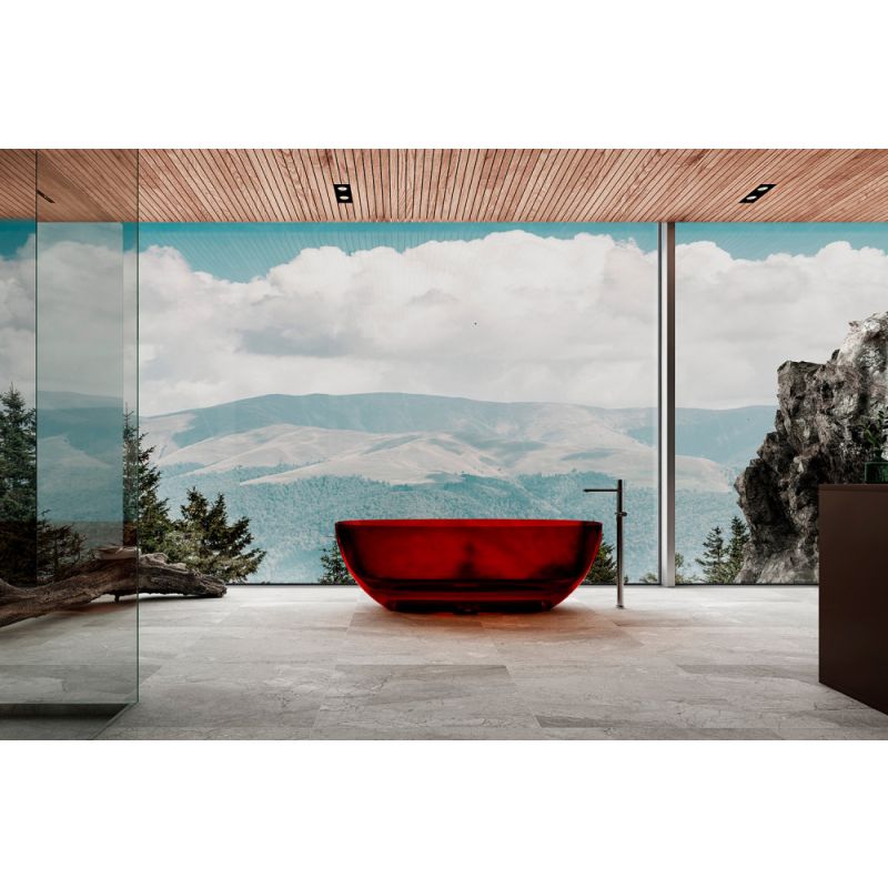 Прозрачная ванна ABBER Kristall AT9703Rubin красная