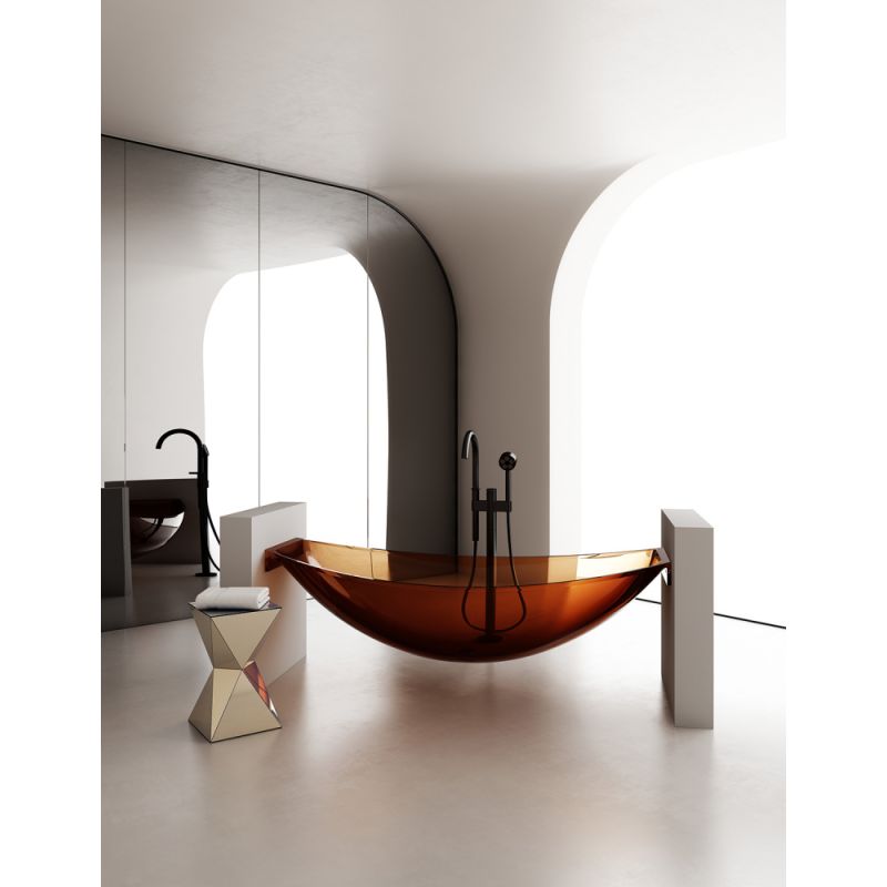 Прозрачная ванна ABBER Kristall AT9704Opal подвесная коричневая