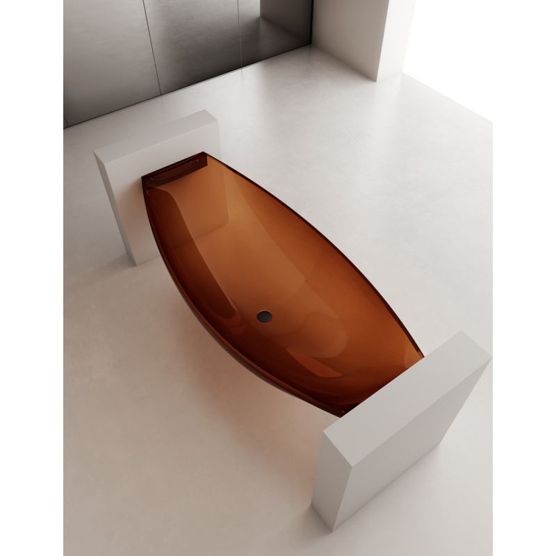 Прозрачная ванна ABBER Kristall AT9704Opal подвесная коричневая