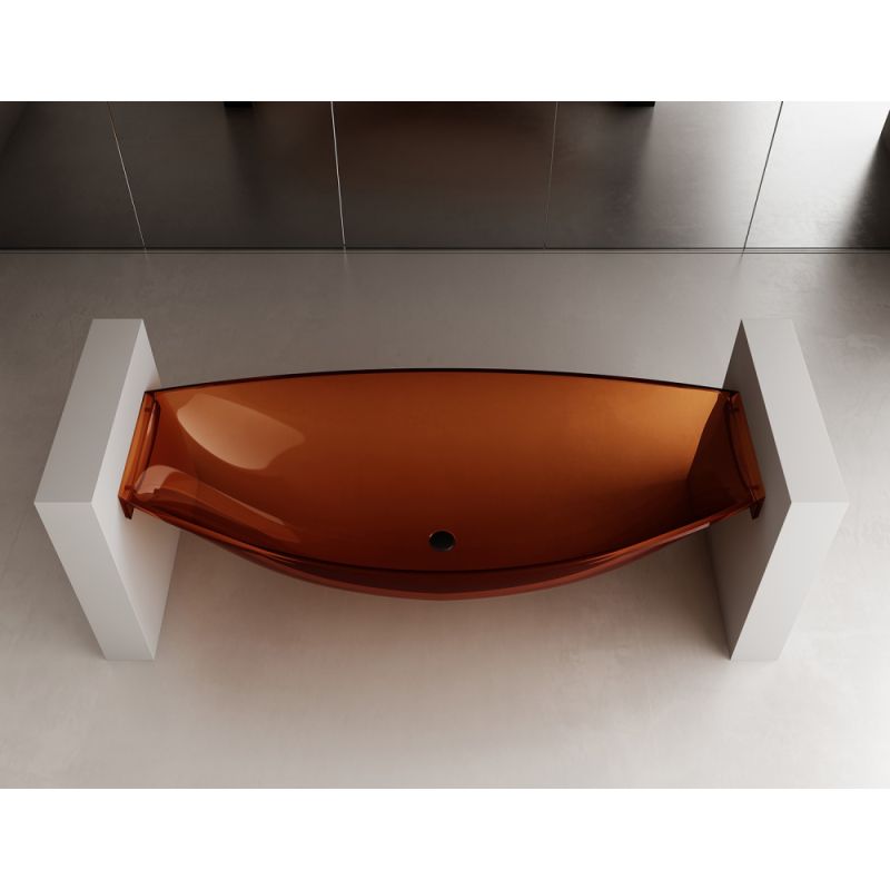 Прозрачная ванна ABBER Kristall AT9704Opal подвесная коричневая