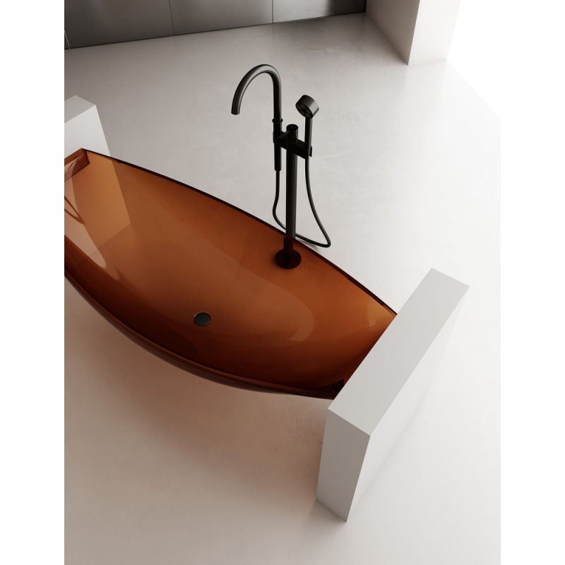 Прозрачная ванна ABBER Kristall AT9704Opal подвесная коричневая