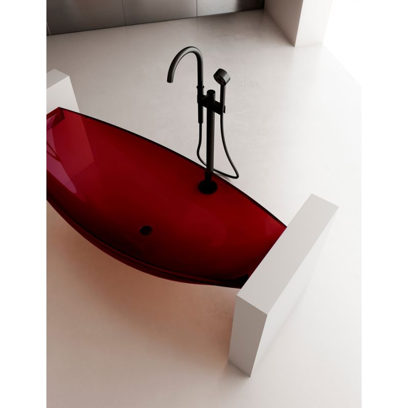 Прозрачная ванна ABBER Kristall AT9704Rubin подвесная красная