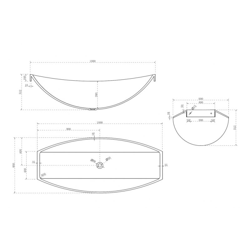 Прозрачная ванна ABBER Kristall AT9704Rubin подвесная красная