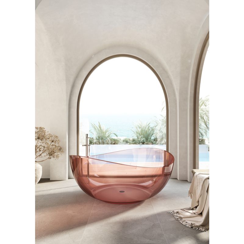 Прозрачная ванна ABBER Kristall AT9705Koralle розовая