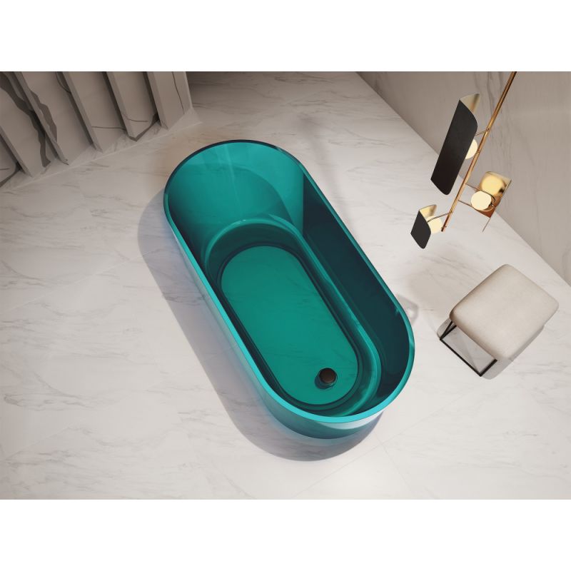 Прозрачная ванна ABBER Kristall AT9706Aquamarin бирюзовая