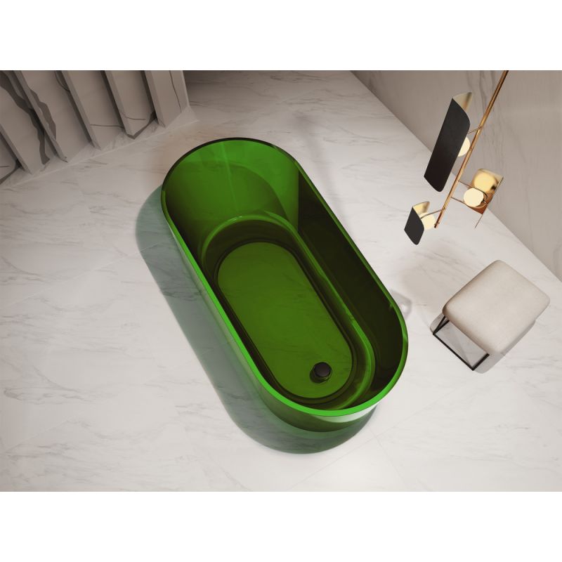 Прозрачная ванна ABBER Kristall AT9706Emerald зеленая