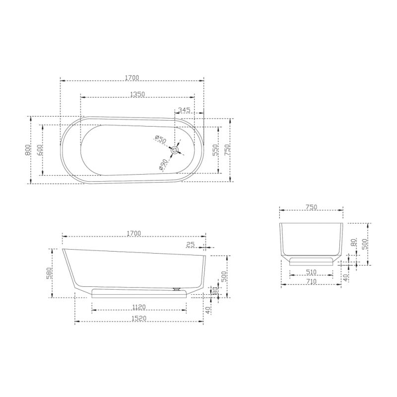 Прозрачная ванна ABBER Kristall AT9706Emerald зеленая