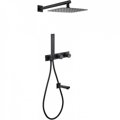 Душевая система Abber Rund AF8717B, цвет черный матовый