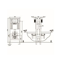 Инсталляция Abber AC0106 для двух подвесных унитазов, серый