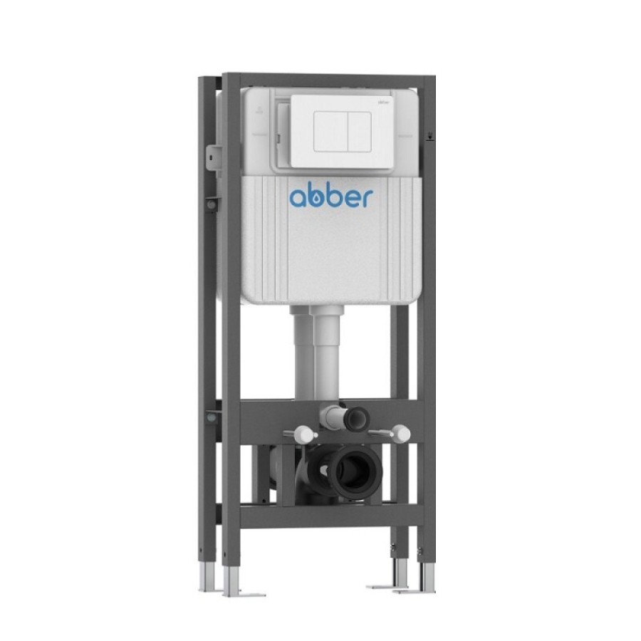 Инсталляция Abber AC0106 для двух подвесных унитазов, серый