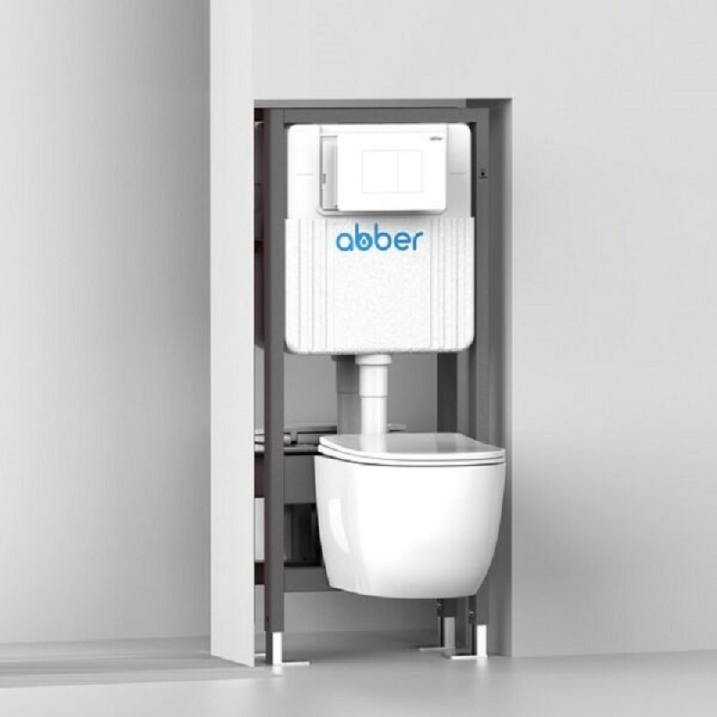 Инсталляция Abber AC0106 для двух подвесных унитазов, серый