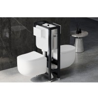 Инсталляция Abber AC0106 для двух подвесных унитазов, серый