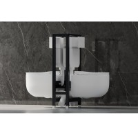Инсталляция Abber AC0106 для двух подвесных унитазов, серый