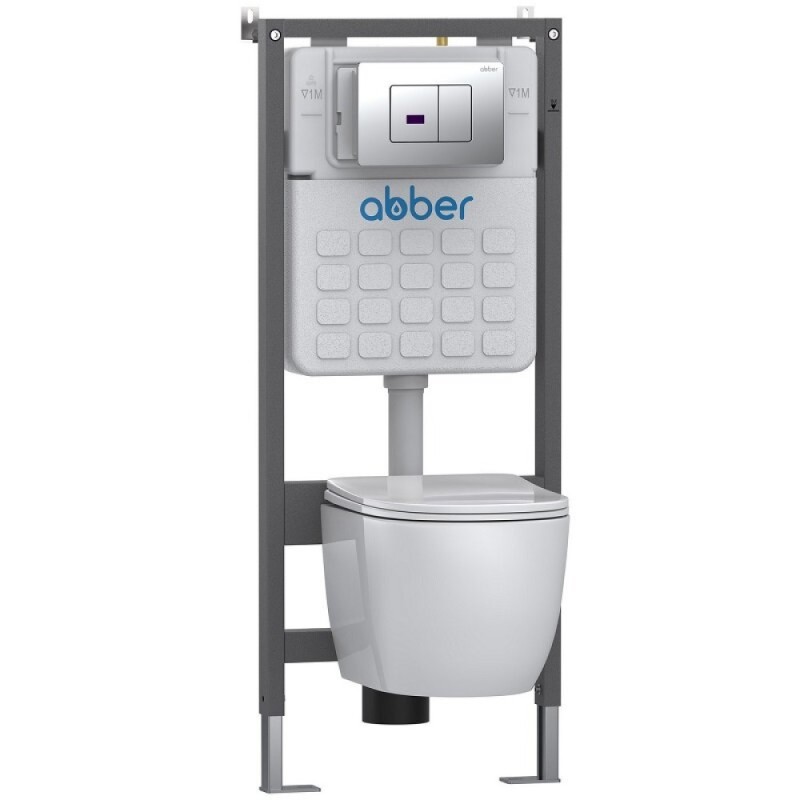Клавиша смыва Abber AC0122S, сенсорно-механическая, хром глянцевый