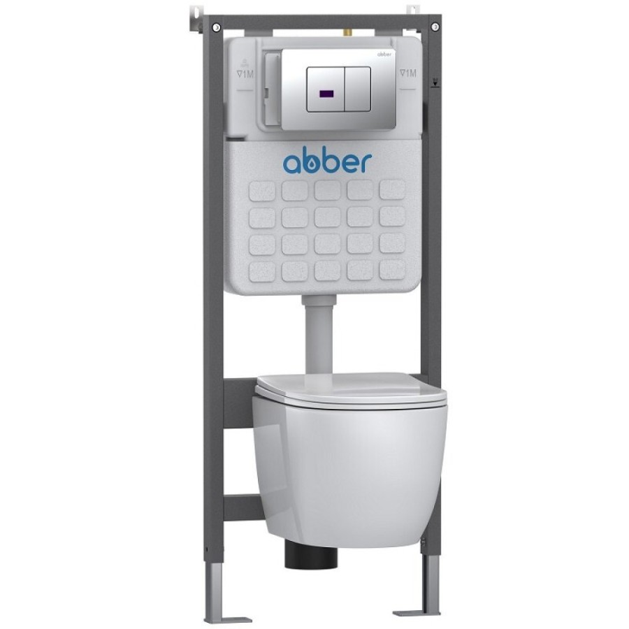 Клавиша смыва Abber AC0122S, сенсорно-механическая, хром глянцевый
