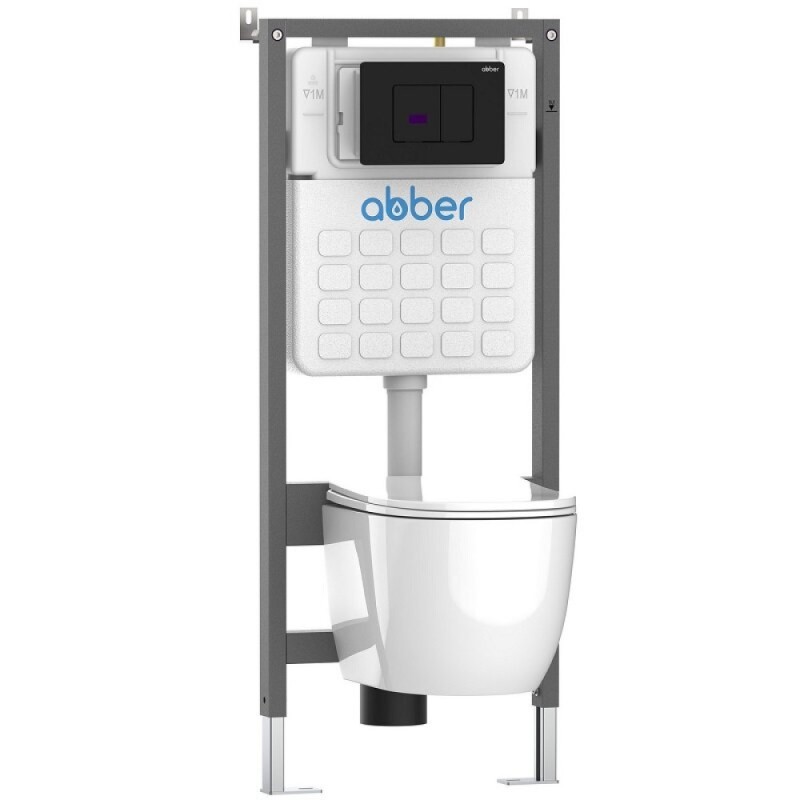 Клавиша смыва Abber AC0122SMB, сенсорно-механическая, черный матовый