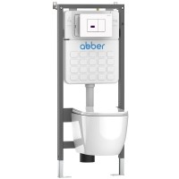 Клавиша смыва Abber AC0122SMW, сенсорно-механическая, белый матовый