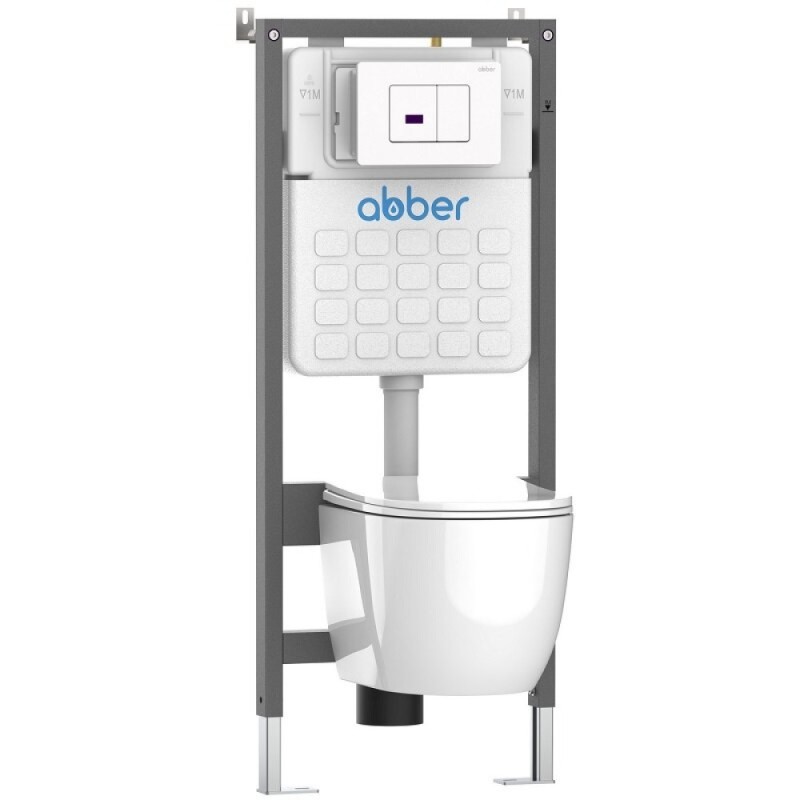 Клавиша смыва Abber AC0122SMW, сенсорно-механическая, белый матовый