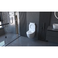 Инсталляция с унитазом Abber Bequem AC1100-AC0105-AC0120, сиденье микролифт, клавиша смыва хром, белый, комплект