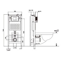 Инсталляция с унитазом Abber Bequem AC1100-AC0105-AC0120, сиденье микролифт, клавиша смыва хром, белый, комплект
