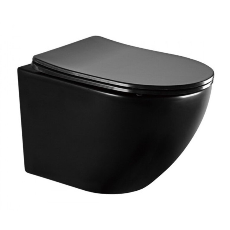 Инсталляция с унитазом Abber Bequem AC1100MB-AC0105-AC0121MB, сиденье микролифт, клавиша смыва черный матовый, черный матовый, комплект