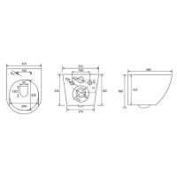 Инсталляция с унитазом Abber Bequem AC1100T-AC0105-AC0120MB, сиденье микролифт, смыв Торнадо, клавиша смыва черный матовый, белый, комплект