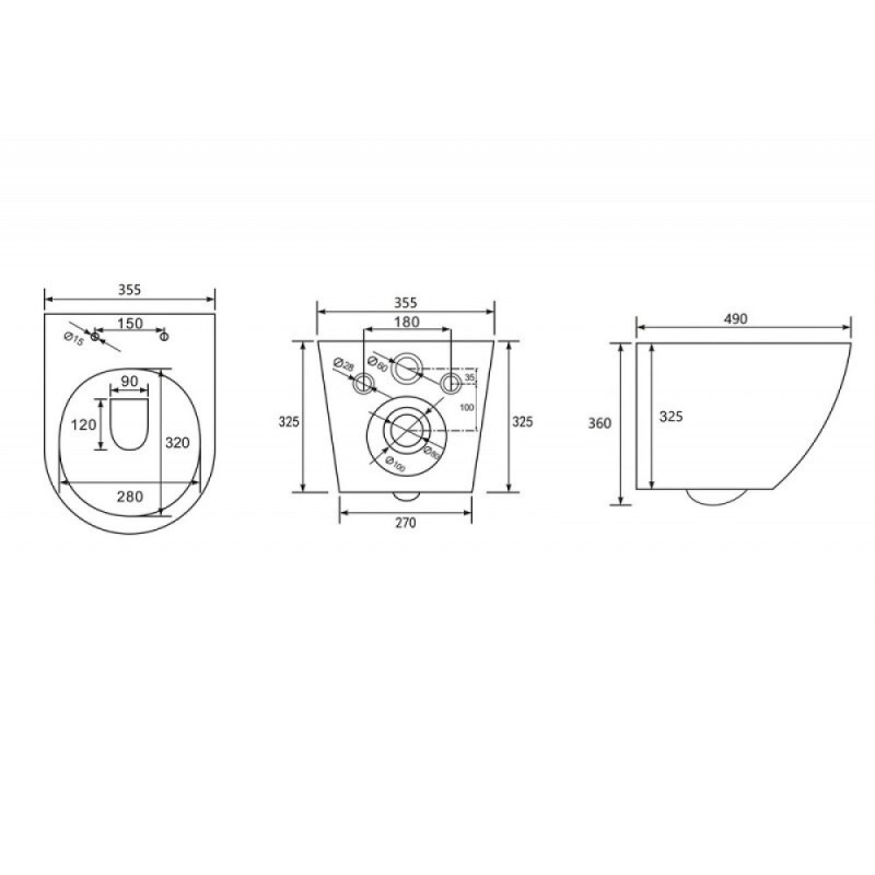 Подвесной унитаз Abber Bequem AC1102TMB, безободковый, Торнадо, сиденье микролифт, черный матовый