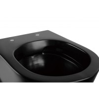 Подвесной унитаз Abber Bequem AC1103MB, безободковый, сиденье микролифт, черный матовый