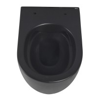 Подвесной унитаз Abber Bequem AC1104MB, безободковый, сиденье микролифт, черный матовый