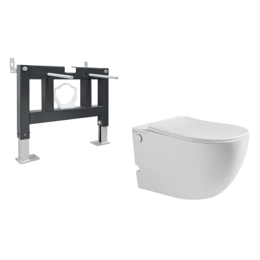 Инсталляция с унитазом Abber Bequem AC1105P-AC0101P, сиденье микролифт, смыв импульсный, белый, комплект