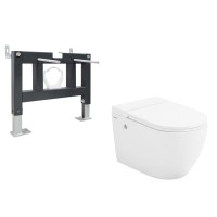 Инсталляция с унитазом Abber Bequem AC1108P-AC0101P, сиденье микролифт, смыв импульсный, белый, комплект